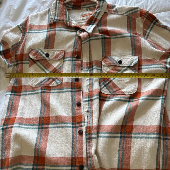 Freenote cloth Casual Plaid Button Down Shirt - Orange and Cream - Picture 9 of 9
